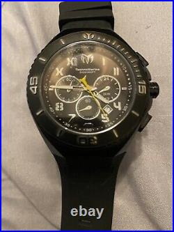 TechnoMarine Ocean Manta TM-215069 48mm Black Silicone Men Watch read 4 Parts