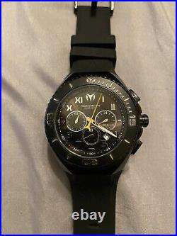 TechnoMarine Ocean Manta TM-215069 48mm Black Silicone Men Watch read 4 Parts