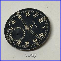 Timor Dirty Dozen Military W. W. W Cal 6060 Watch Movement + Dial + 2 Hands Parts