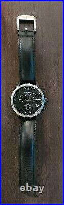 Tissot Quickster Chronograph Black Leather Swiss Watch For Parts Non Working