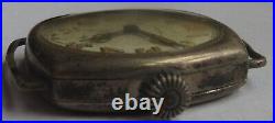 Trench wristwatch silver case load manual enamel dial some parts missing