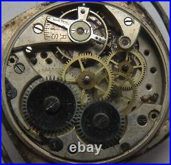 Trench wristwatch silver case load manual enamel dial some parts missing