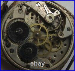 Trench wristwatch silver case load manual enamel dial some parts missing