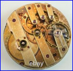 Unsigned Swiss Pocket Watch Movement Spare Parts / Repair
