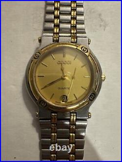 Used Mens Gucci Watch FOR PARTS OR REPAIR one of the hands is broken off