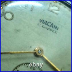 VULCAIN Military Manual Wind Watch DOESN'T WORK For Repair or Parts