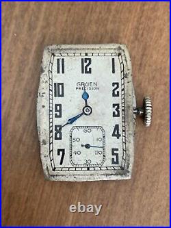Very Rare Gruen Quadron Cal 117 Manual Wind watch movement for parts