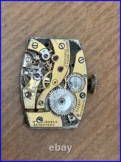 Very Rare Gruen Quadron Cal 123 Manual Wind watch movement for parts
