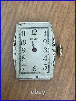 Very Rare Gruen Quadron Cal 123 Manual Wind watch movement for parts