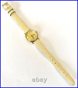 Vicence Ladies 14K Gold Watch 26mm Case & Steel Back Genuine Stingray Strap