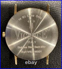 Vicence Ladies 14K Gold Watch Case & Steel Back Excellent Condition