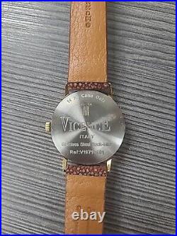 Vicence Milor 14k Gold Case, Swiss Parts Quartz Watch Band Italy W BOX