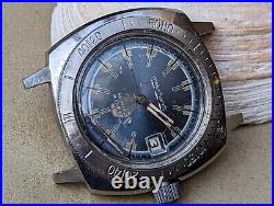 Vintage 1970's Eisenhardt Diver Watch withAll SS Case, ETA 2782 Mvmt, Runs FOR PARTS