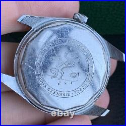 Vintage 60's Sidros Skin Diver 5 ATM Manual Wind Wristwatch for PARTS / REPAIR