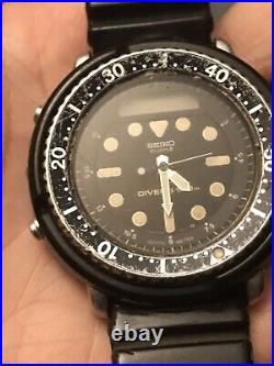 Vintage 80's SS Seiko H558-5000 Arnie Diver Watch For Parts Or Possible Repair