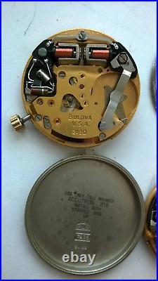 Vintage ACCUTRON Wristwatch 218 MOVEMENTS DIAL Hands Crown PARTS or REPAIR