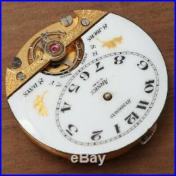 Vintage ARNEX Hebdomas 8 Day Pocket Watch Movement Dial Hands Runs Parts Repairs