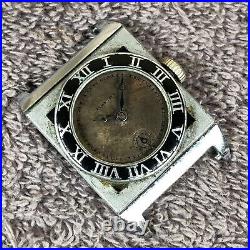 Vintage Banner Men Art Deco Enamel Mechanical Watch Parts Repair Only
