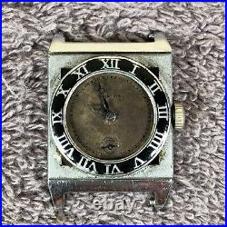 Vintage Banner Men Art Deco Enamel Mechanical Watch Parts Repair Only