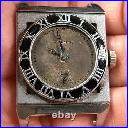 Vintage Banner Men Art Deco Enamel Mechanical Watch Parts Repair Only