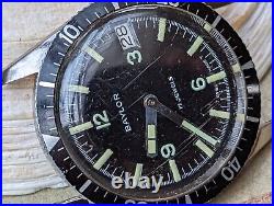 Vintage Baylor Diver Watch withMissing Seconds Hand, Runs Strong FOR PARTS/REPAIR