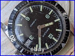 Vintage Baylor Diver Watch withMissing Seconds Hand, Runs Strong FOR PARTS/REPAIR