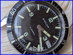 Vintage Baylor Diver Watch withMissing Seconds Hand, Runs Strong FOR PARTS/REPAIR