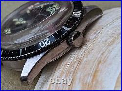 Vintage Baylor Diver Watch withMissing Seconds Hand, Runs Strong FOR PARTS/REPAIR