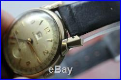 Vintage Benrus Calendar Hand Wind Gold Tone Men's Wrist Watch For Parts/Repair