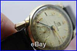 Vintage Benrus Calendar Hand Wind Gold Tone Men's Wrist Watch For Parts/Repair