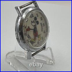 Vintage Bradley Mickey Mouse Pie Eyed Fat Boy Orange Hands Swiss Watch, Parts