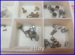 Vintage Chronograph Wrist Watch Pushers Parts Screws Case Screws And Other Parts