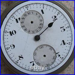 Vintage Chronograph movement enamel dial & case parts 50 mm. In diameter