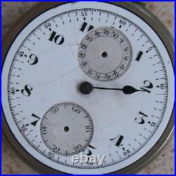 Vintage Chronograph movement enamel dial & case parts 50 mm. In diameter