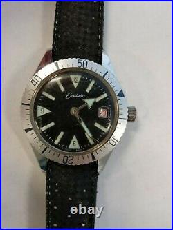 Vintage Endura Diver Style Men's Date Watch from 1960's for parts or restoration