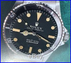 Vintage Genuine Rolex Submariner 5513 Matte Black Dial with Old Hands Set