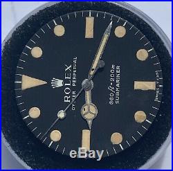 Vintage Genuine Rolex Submariner 5513 Matte Black Dial with Old Hands Set