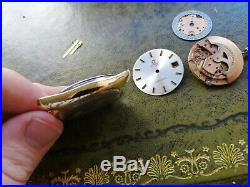 Vintage Gold Omega Seamaster Parts Needs TLC. Hands, dial, case, movement