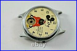 Vintage Ingersoll Mickey Mouse Character Watch + Extra Hands For Parts lot. R