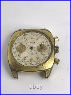 Vintage Kelek Chronograph Valjoux 7733 As-is Condition Swiss Men's For Parts