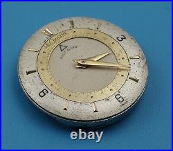 Vintage Le Coultre Men Alarm Wrist Watch Movement, Dial Hand Winding Spare Parts
