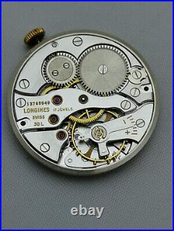 Vintage Longines 30l Movement And Dial Hands Parts Nice Cond