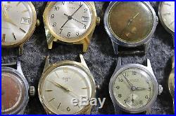 Vintage Lot of 22 Hand Wind Wrist Watches Bradley Timex For Parts or Repair