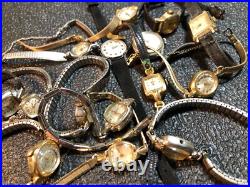 Vintage Mechanical Watch Lot Repair/Parts/Scrap Rodania, Elgin, Bulova, 10K RGP-GF