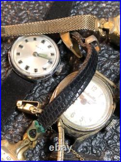 Vintage Mechanical Watch Lot Repair/Parts/Scrap Rodania, Elgin, Bulova, 10K RGP-GF