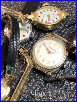 Vintage Mechanical Watch Lot Repair/Parts/Scrap Rodania, Elgin, Bulova, 10K RGP-GF