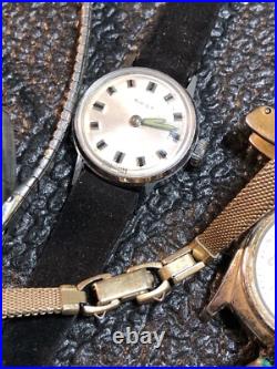Vintage Mechanical Watch Lot Repair/Parts/Scrap Rodania, Elgin, Bulova, 10K RGP-GF