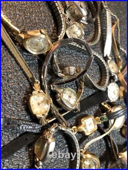 Vintage Mechanical Watch Lot Repair/Parts/Scrap Rodania, Elgin, Bulova, 10K RGP-GF