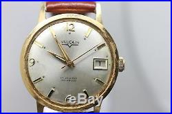 Vintage Men's Vulcain Hand Wind Gold Tone Wrist Watch For Parts/ Repair