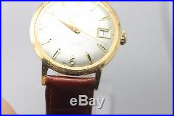 Vintage Men's Vulcain Hand Wind Gold Tone Wrist Watch For Parts/ Repair